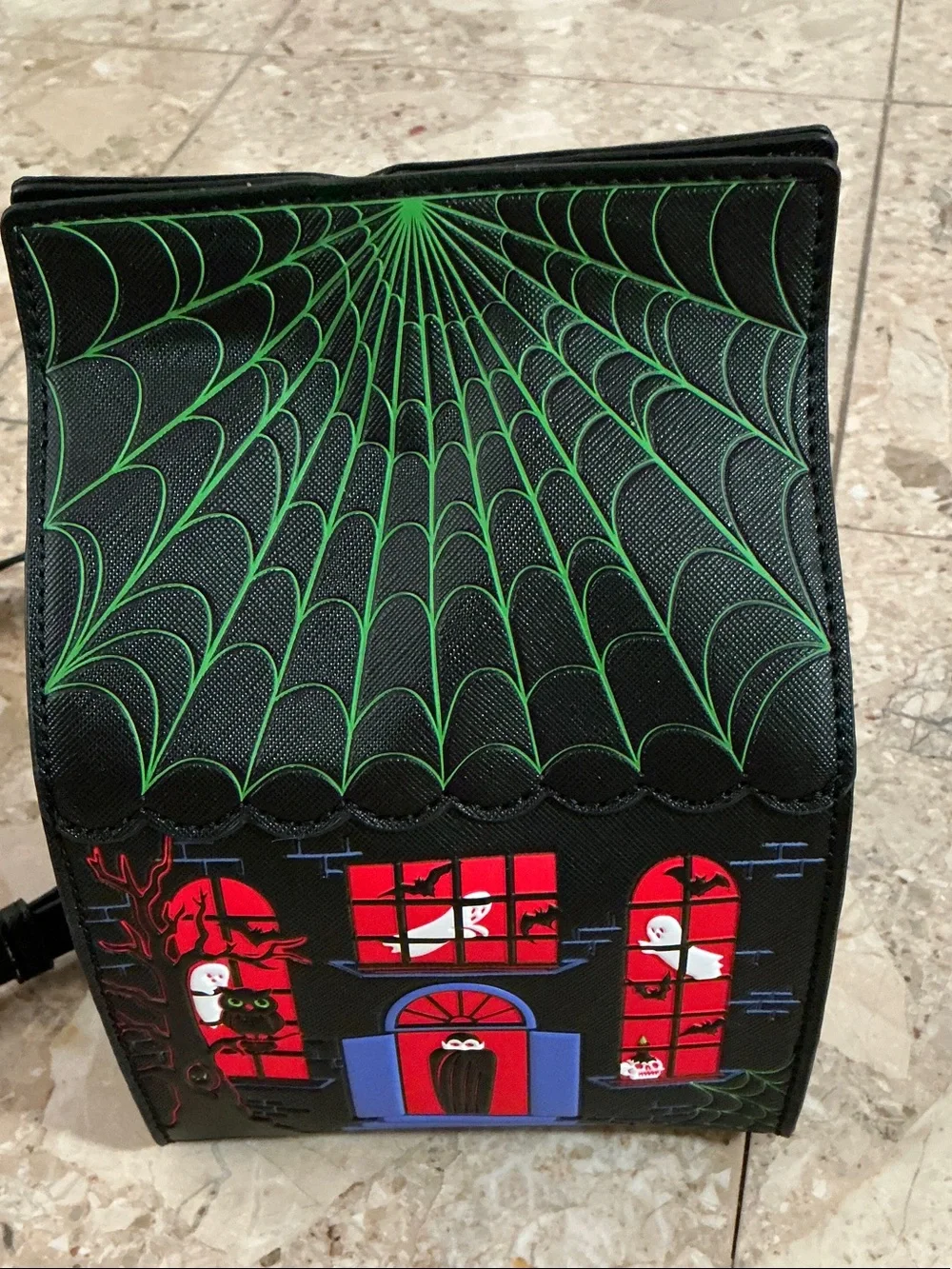 Halloween Haunted House novelty purse bag with shoulder strap, new with tag
